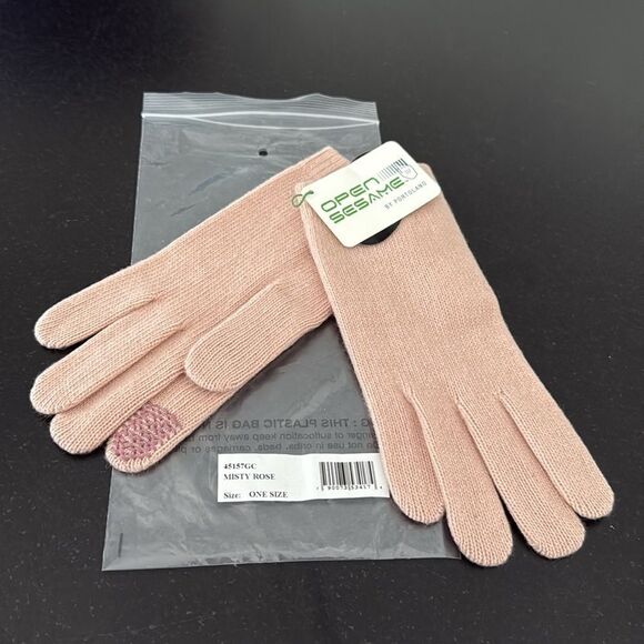 Portolano Pink Cashmere Tech Gloves - Touchscreen Ready - Great Gift - Picture 1 of 7